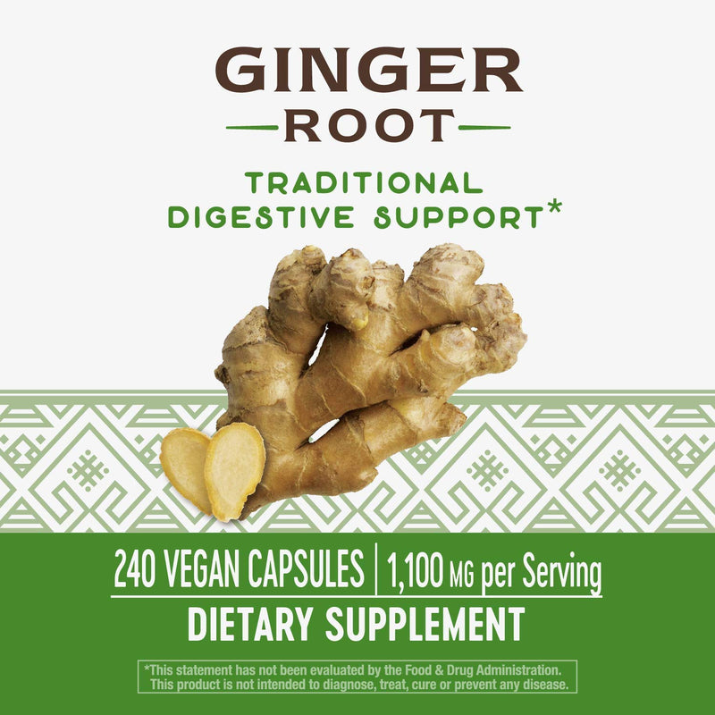 Nature's Way Premium Herbal Ginger Root, 1,100 mg per serving, 240 Capsules 240 Count (Pack of 1) - BeesActive Australia