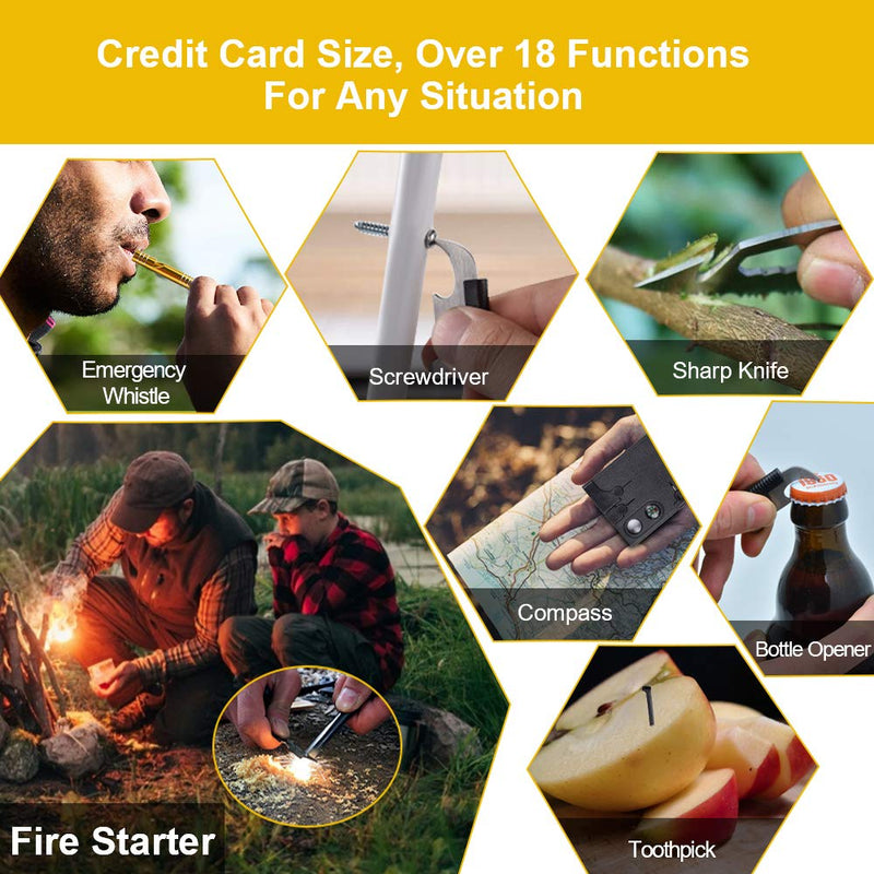 Upgraded Credit Card Tool Multitool - Fathers Gifts for Dad Him 18 in 1 Multi-Tool Gadgets - Christmas Gifts for Men Dad Father Women Stocking Stuffers Wallet Tools With Blade Compass Screwdrivers - BeesActive Australia
