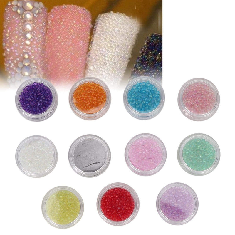 Yencoly Jewelry Beads, 1-3mm DIY Nail Tool Nail Beads, Non-Porous Bubble Beads for Nail Art Mobile Phone Chassis - BeesActive Australia