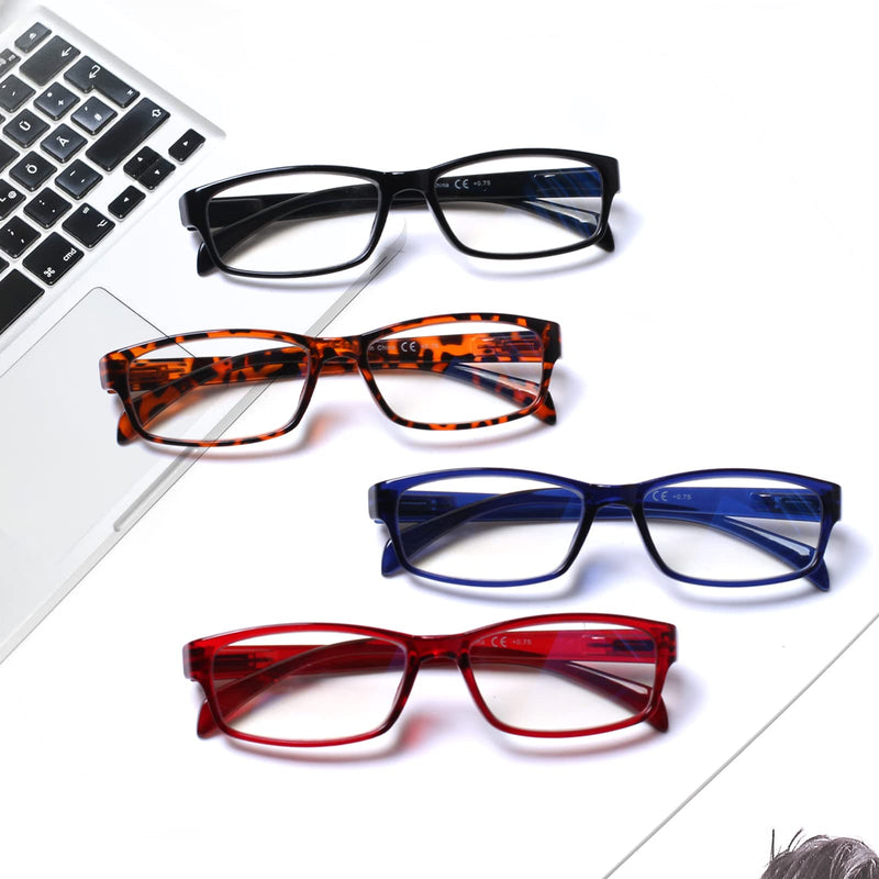 Kerecsen 6 Pack Fashion Reading Glasses for Women Men Blue Light Blocking/Anti UV Readers with Spring Hinge 6 Mix Color 2.5 x - BeesActive Australia
