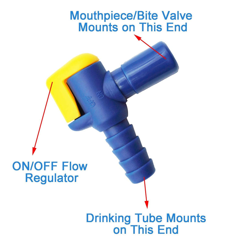 JMTEEA Bite Valve Replacement Mouthpiece Fit for Hydration Pack Bladder Water Backpack and Most Brands(4-Pack), with Shutoff Valve and Tube O-Ring 4 Colors Mixed - BeesActive Australia