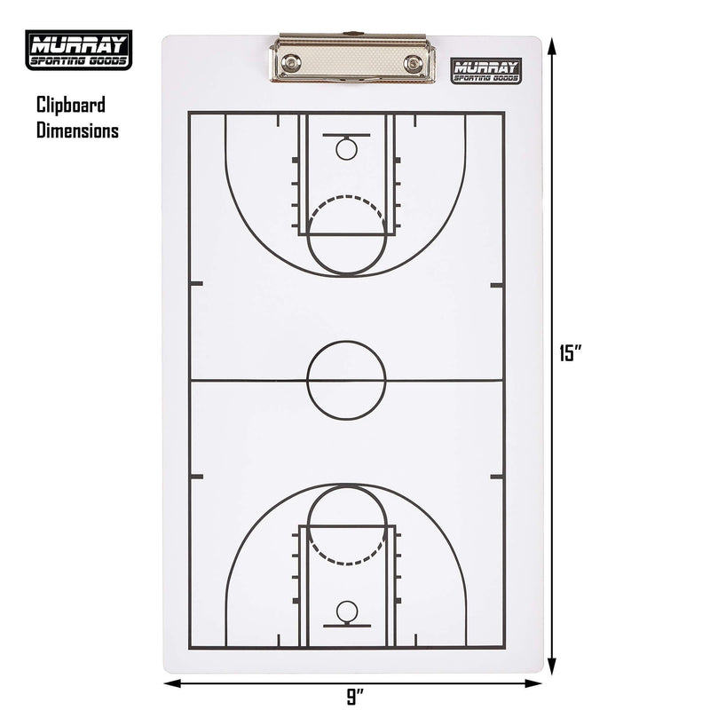 Murray Sporting Goods Dry Erase Double-Sided Basketball Coaches Clipboard | Basketball Marker Board for Coaching - BeesActive Australia