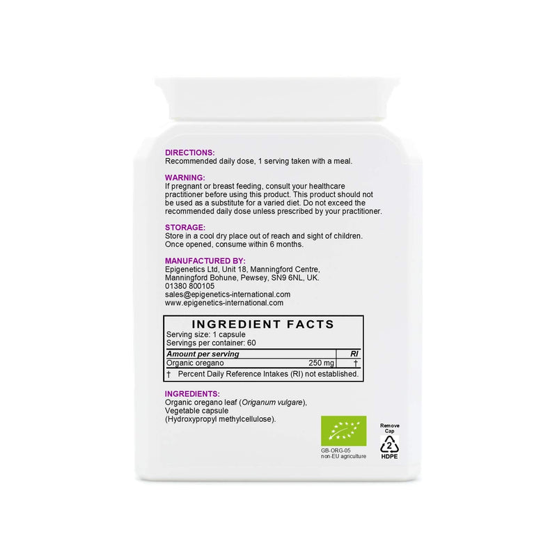 Organic Oregano 250mg | Natural Origanum Vulgare Herb Supplement | 60 Vegan Friendly Capsules UK Made | 1 Capsule Daily (2 Month Supply) - BeesActive Australia