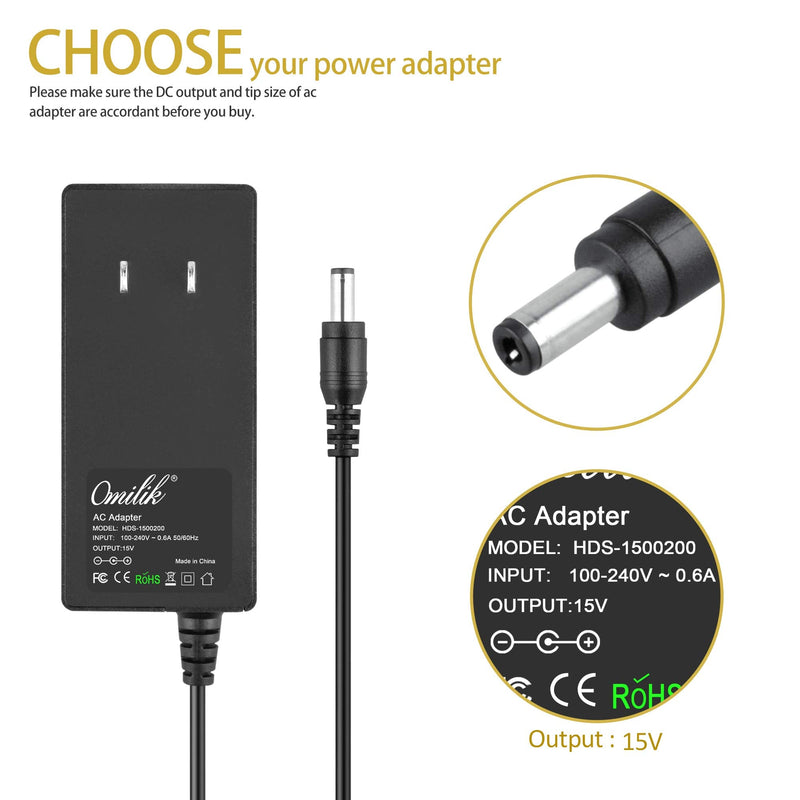 Omilik 15V AC Adapter Charger Replacement for Litter-Robot II 2 Bubble,Classic,III 3 Open Air Power Supply Litter-Robot III Open Air Self Cleaning Litter Box Power Cord - BeesActive Australia