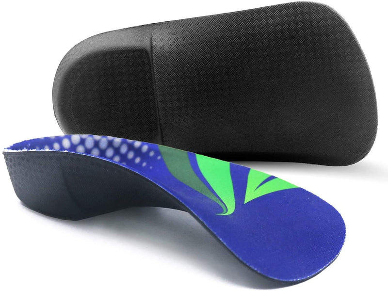 RooRuns Orthotic Insoles, 3/4 High Arch Support Shoe Inserts Insoles for Flat Feet, Plantar Fasciitis, Foot Arch, Feet Fatigue - Heel Cushion for Men, Woman, Medium (6-9.5 UK), Deep Blue Medium (6-9.5 UK) - BeesActive Australia