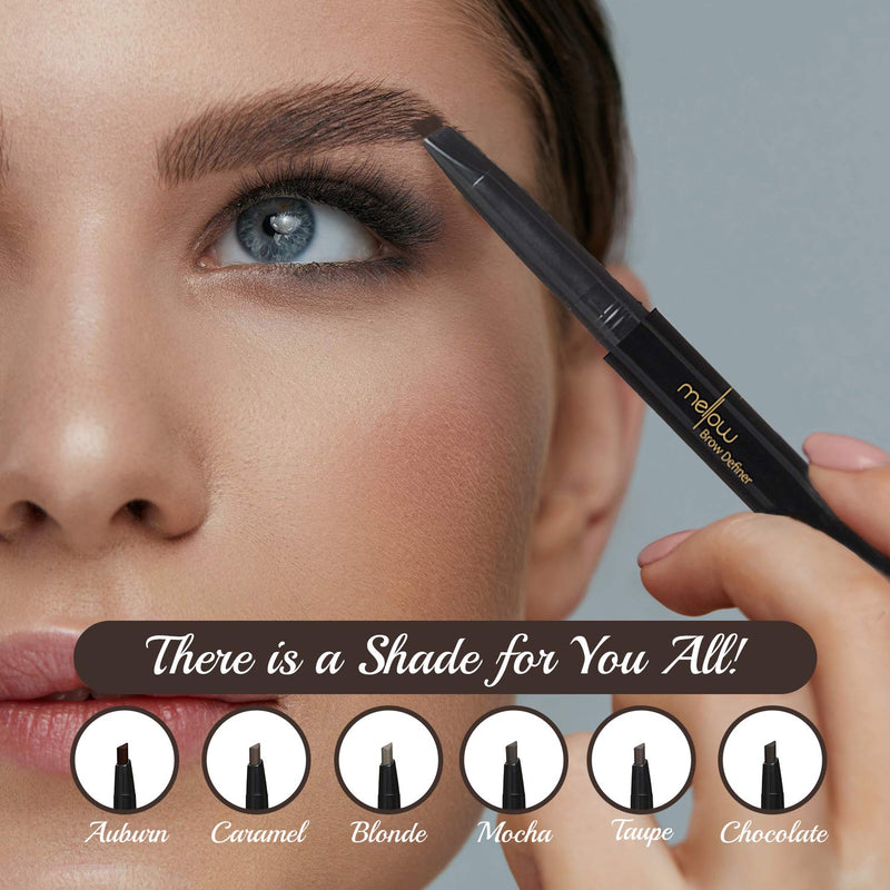 Mellow Cosmetics Brow Definer Eyebrow Pencil | Triangular Tip, Non Greasy, Long Lasting & Easy To Glide | Brow Defining Pen | Professional Eyebrow Makeup|Cruelty Free, Vegan & Paraben Free- Chocolate - BeesActive Australia