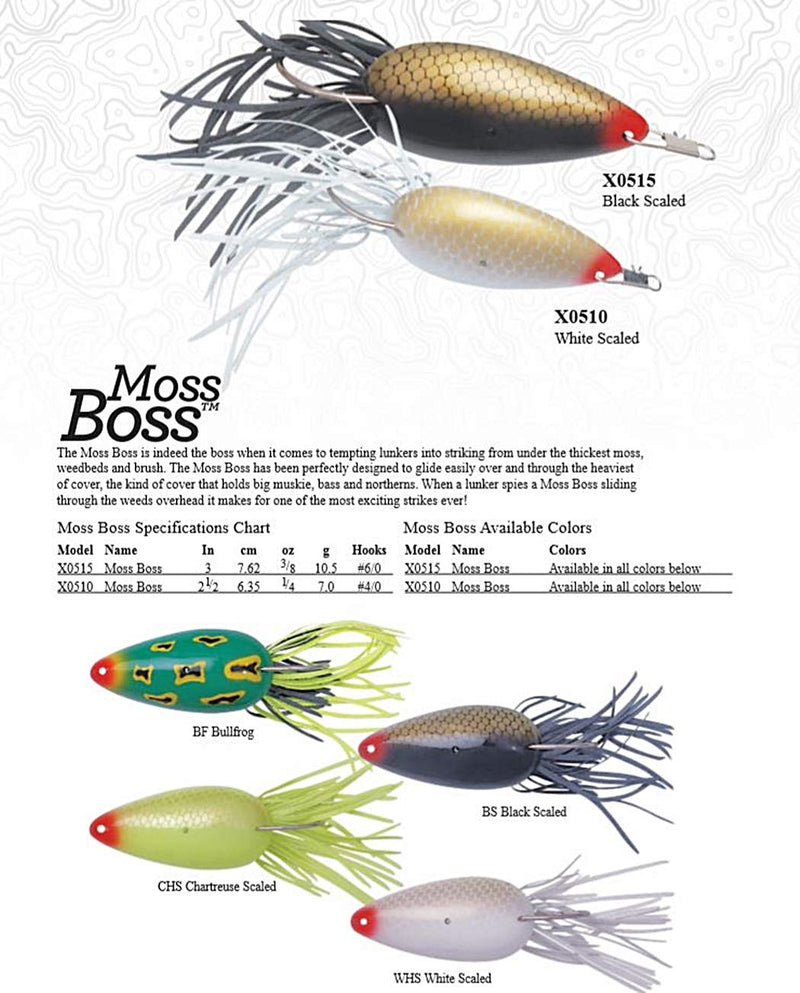 [AUSTRALIA] - Heddon Moss Boss Topwater Fishing Lure - Glides Through Heavy Cover 3/8 oz Bullfrog 