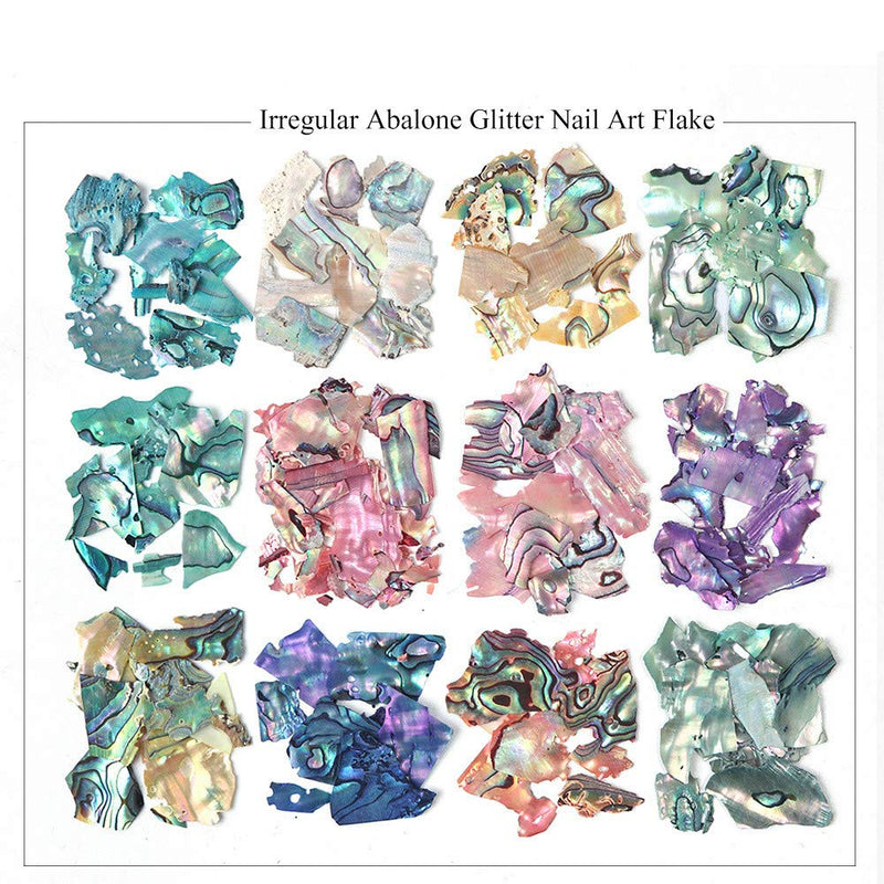 Irregular Abalone Seashell Slices, 3D Nail Art Shell Piece Nail Art Decorations UV Gel Flake Mermaid Nail Sequins - BeesActive Australia