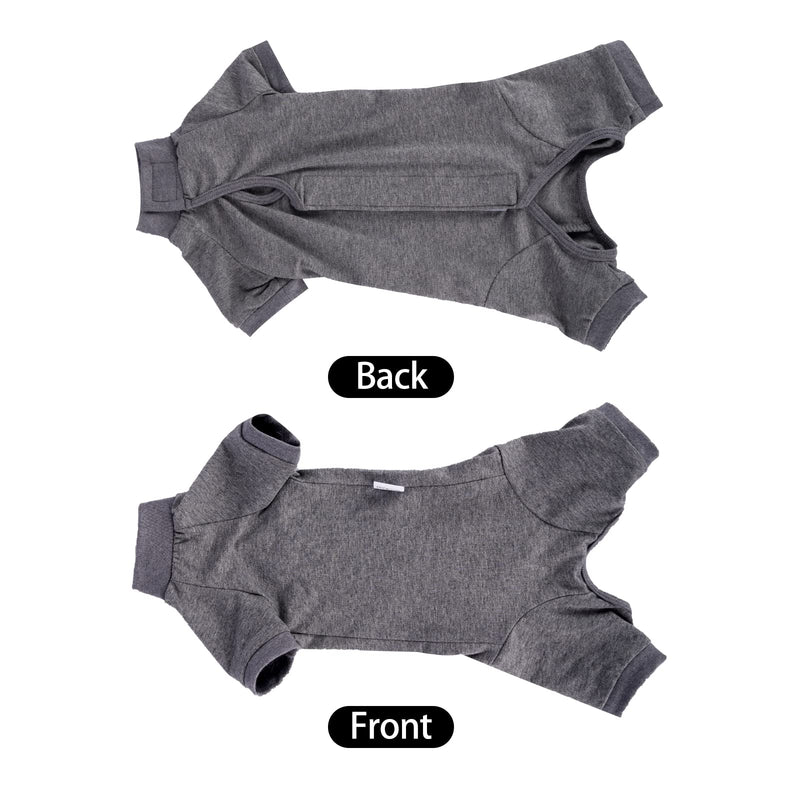 Cat Surgical Recovery Suit Professional for Male Female Dog Abdominal Wounds Cone E-Collar Alternative, Anti-Licking Or Skin Diseases Pet Surgical Recovery Pajama Suit, Soft Fabric Onesies for Cats L(Pack of 1) Grey - BeesActive Australia