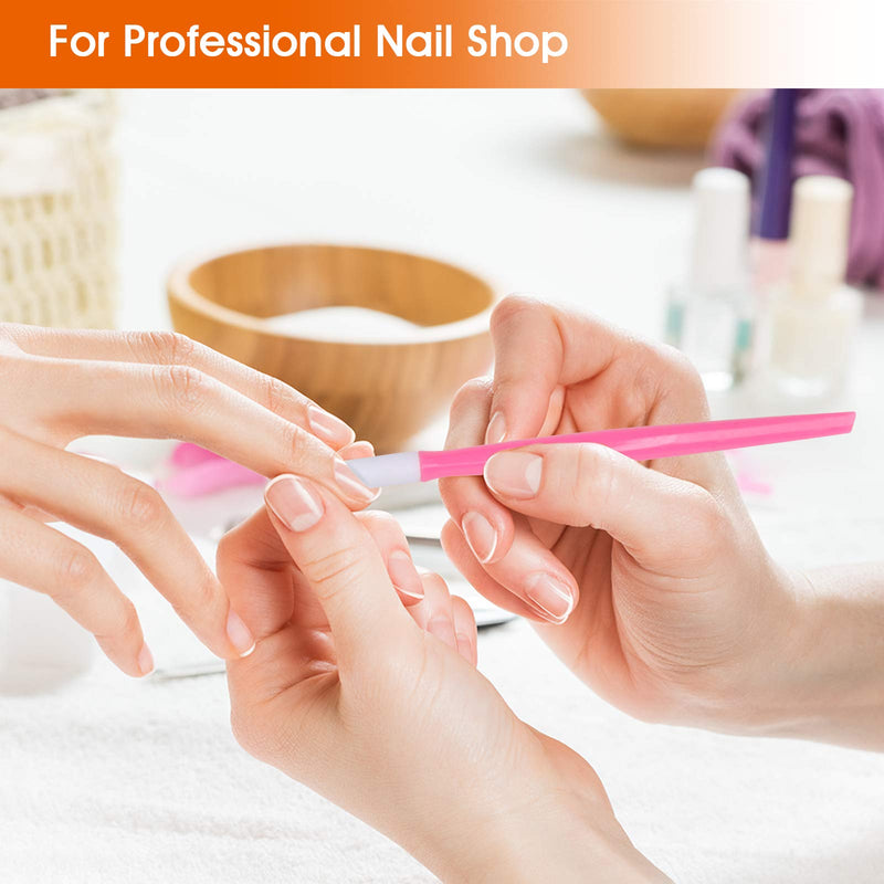 Adecco LLC 10pcs Rubber Nail Cuticle Pusher Tipped Plastic Handle Nail Art Tool Nail Acrylic Cuticle Pusher Cleaner(Random Color) - BeesActive Australia