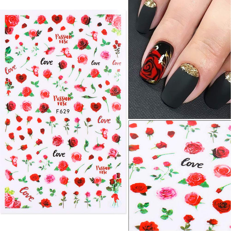 3D Butterfly Nail Art Stickers Decals Butterfly Flower Nail Designs Sticker Nails Supply 6 Sheets Style Self-Adhesive Butterfly Nail Stickers for Women Manicure DIY Charms Nail Decoration - BeesActive Australia