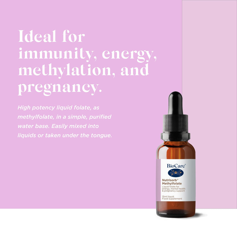 BioCare Nutrisorb Methylfolate | High Potency Liquid Folate | Immunity, Energy, Methylation & Pregnancy Support - 15ml - BeesActive Australia