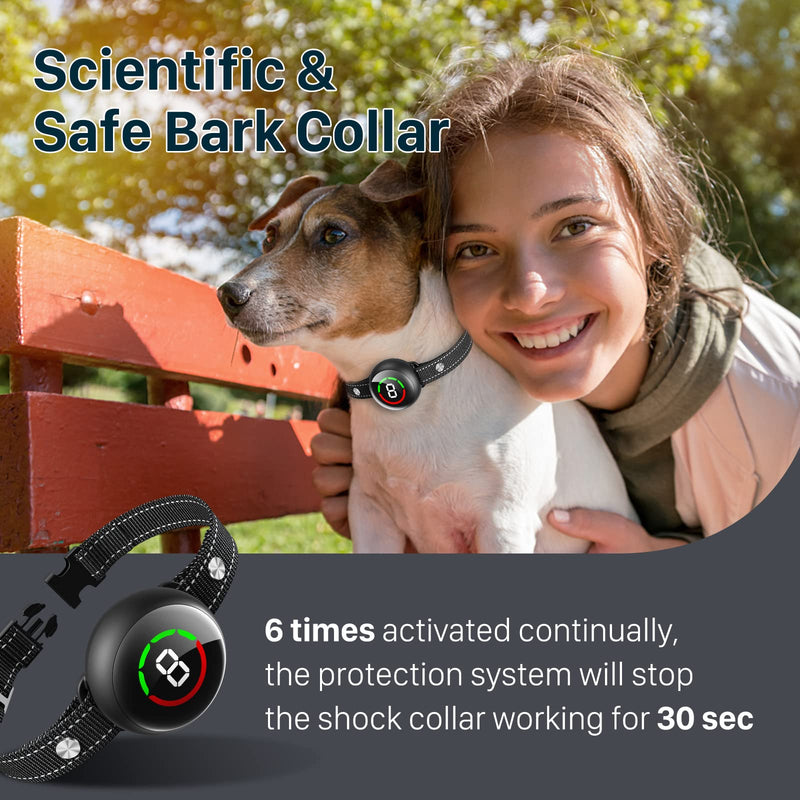 NBJU Dog Bark Collar, Rechargeable Anti Barking Collar with 5 Adjustable Sensitivity, Optional Beep Vibration Shock Mode, Humane Dog Training Collar for Large Medium Small Dogs, IP67 Waterproof Black - BeesActive Australia