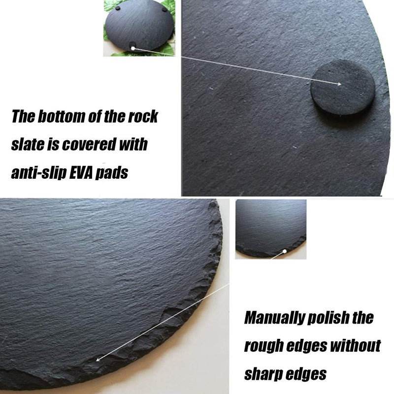 Tfwadmx Reptile Basking Platform,Tortoise Rock Slate Plate Feeding Platform Food Bowl Dish Turtle Bathing Rock Resting Terrace for Lizard Bearded Dragon Chameleon Gecko Snake Frog Newt - BeesActive Australia