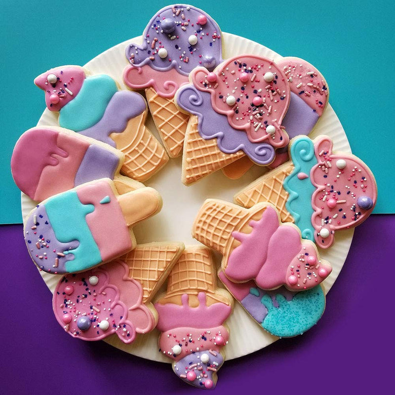 Ice Cream Cookie Cutters 3-Pc. Set Made in USA by Ann Clark, Popsicle, Hard and Soft Serve Ice Cream Cone - BeesActive Australia