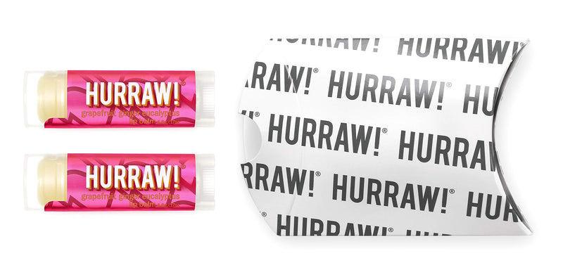 Hurraw! Kapha (Grapefruit, Ginger, Eucalyptus) Lip Balm, 2 Pack: Organic, Certified Vegan, Cruelty and Gluten Free. Non-GMO, 100% Natural Ingredients. Bee, Shea, Soy and Palm Free. Made in USA - BeesActive Australia