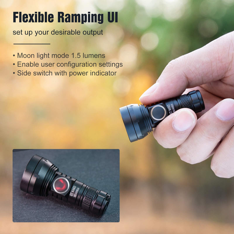 LUMINTOP GT Nano Keychain Flashlight 450 Lumens Mini Flashlight 300 Meters Beam Distance Compact Flashlight Powered by Single 10180 Li-ion Battery (Included) - BeesActive Australia