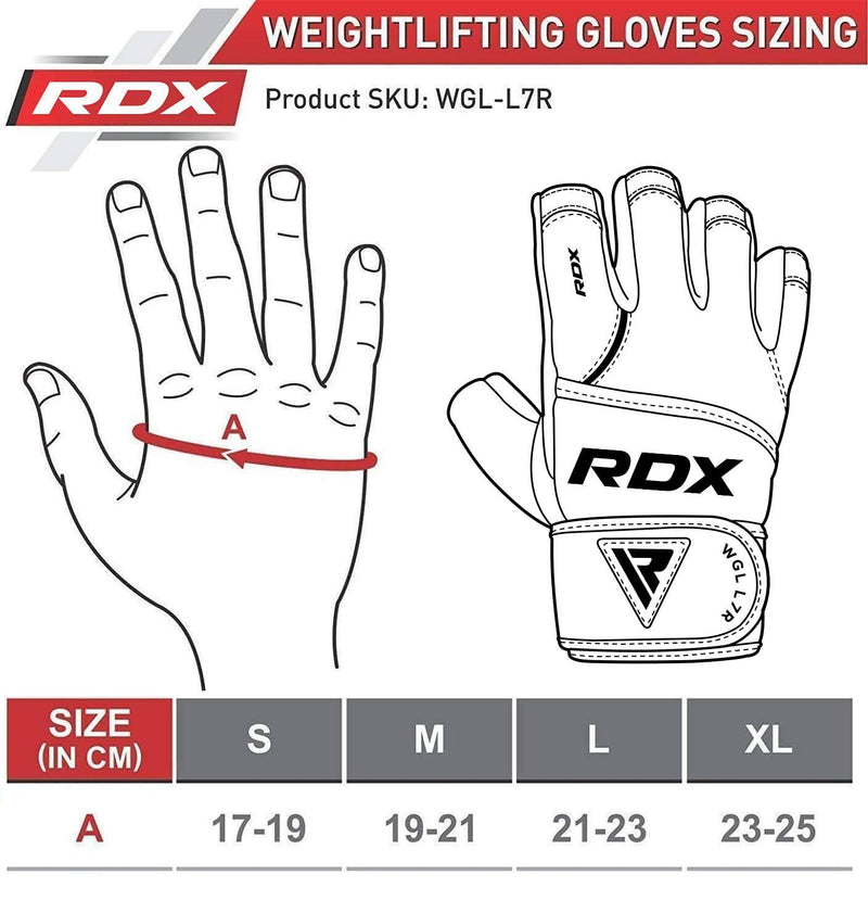 RDX Weight Lifting Gloves Gym Fitness Workout, Cowhide Leather, 50CM Long Wrist Support Grip, Full Palm Protection, Powerlifting Strength Training Deadlifting Bodybuilding Exercise Cycling, Men Women Red Large - BeesActive Australia