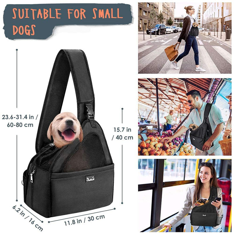 Lukovee Pet Dog Sling Carrier, Hard Bottom Support and Hands Free Papoose Puppy Travel Bag Tote , Breathable Mesh Adjustable Padded Strap Pocket Safety Belt Machine Washable With hard plate bottom support For Pets Up to 6 lbs - BeesActive Australia