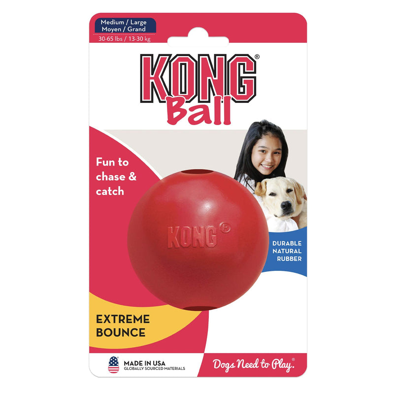 KONG - Ball with Hole - Durable Rubber, Fetch Toy Medium/Large - BeesActive Australia