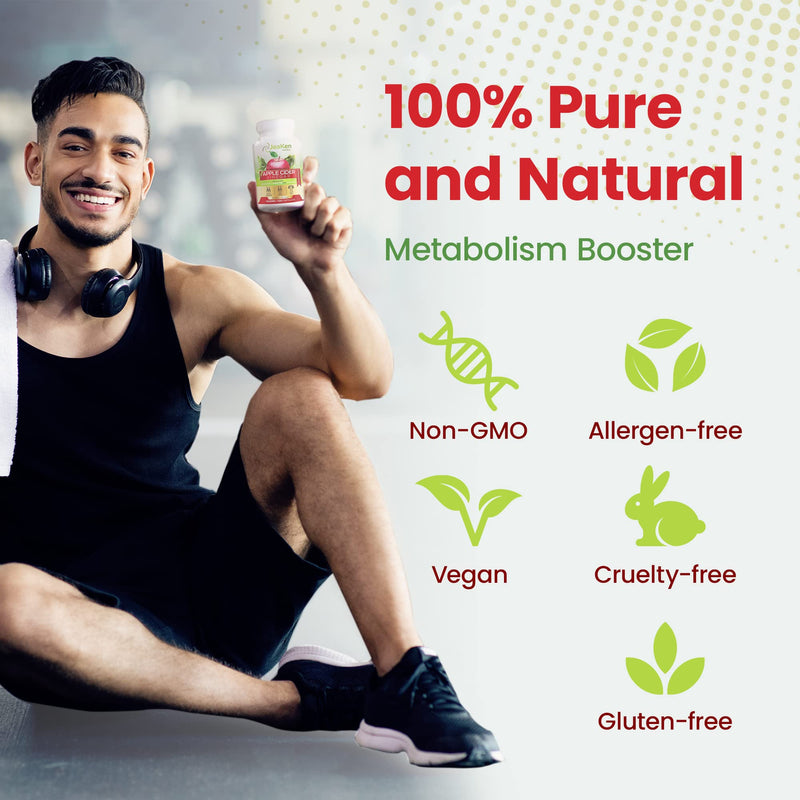 JeaKen - Apple Cider Vinegar with Seagreens and Green Tea, Apple Cider Vinegar Gummy and Apple Cider Vinegar Tablets Alternative, Supports Metabolism, Slimming, Energy and Detox, 1000mg, 120 Capsules 120 Count (Pack of 1) - BeesActive Australia