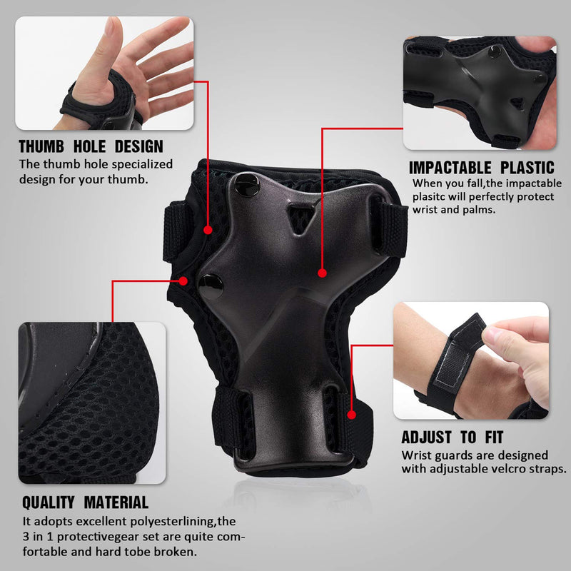 Toddler Helmet Kids Knee Pads for 2-8 Years Toddler Youth Bike Skateboard Helmet Knee Elbow Wrist Pads for Roller Bicycle Bike Skateboard and Other Extreme Sports Activities Black Small - BeesActive Australia