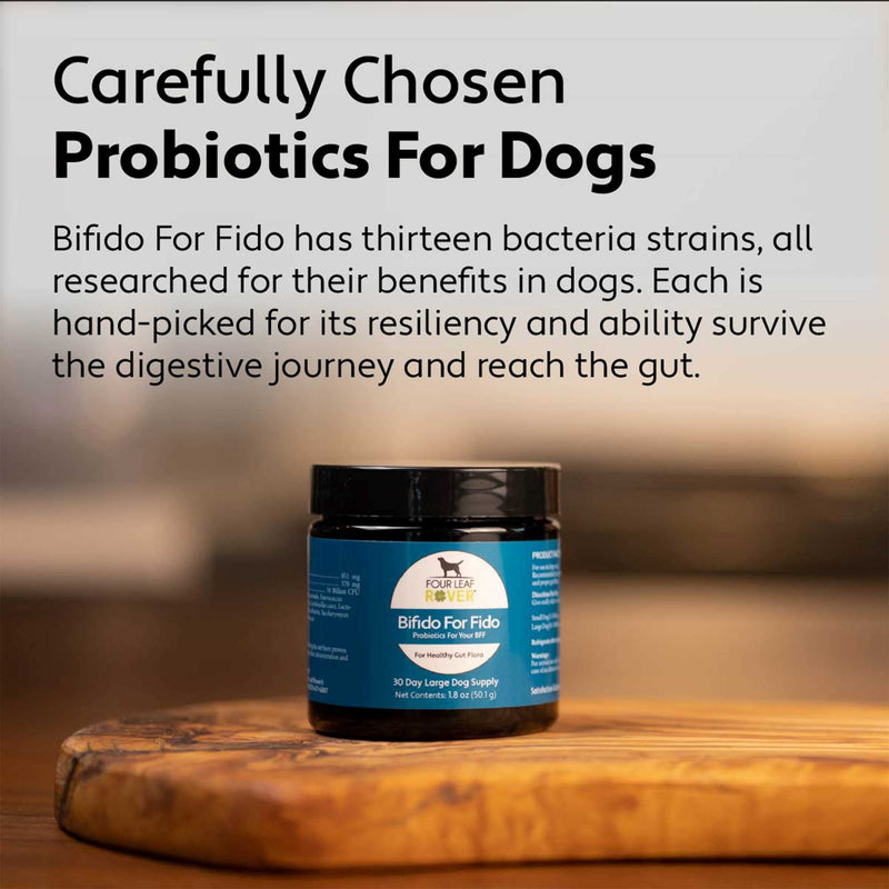 Four Leaf Rover: Bifido for Fido - Multi-Strain Dog Probiotics and Prebiotics for Immune Support - 50 Billion CFUs - Up to 120 Servings, Depending on Dog’s Weight - Vet Formulated - for All Breeds - BeesActive Australia