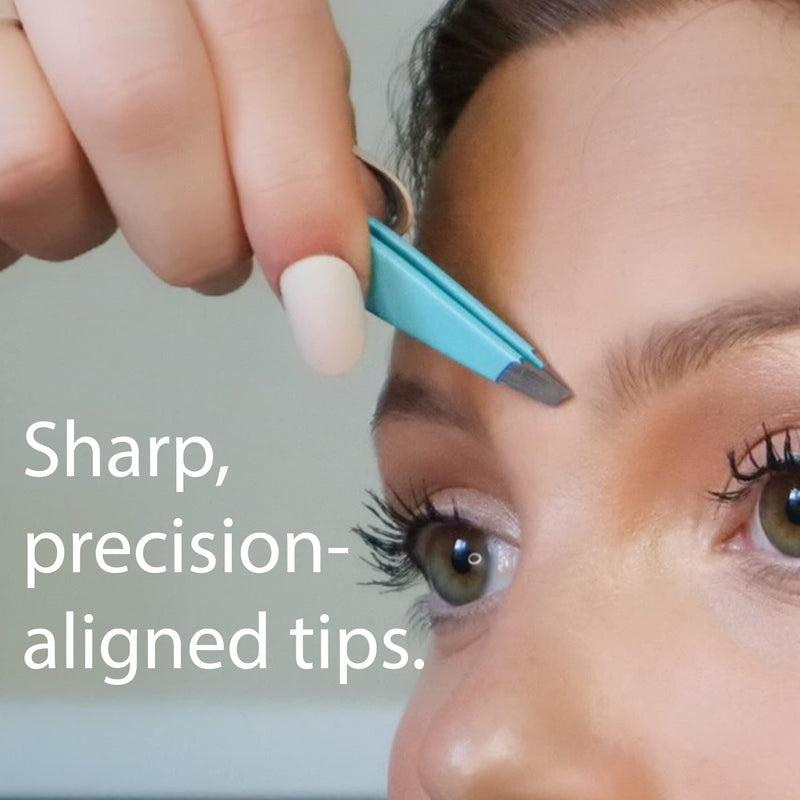 Zizzili Basics Tweezers - Limited Edition Aqua Ombré Slant Tweezer - Best Tweezers for Eyebrow, Hair Removal and Your Precision Needs - BeesActive Australia