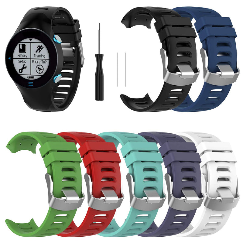QGHXO Band for Garmin Forerunner 610, Soft Silicone Replacement Watch Band Strap for Garmin Forerunner 610 Fitness Watch BK - BeesActive Australia