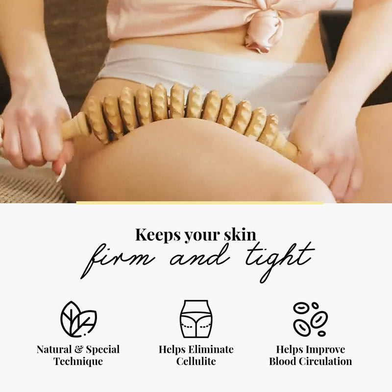 Tuuli Accessories Anti Cellulite Massage Roller Tool Massager Thigh Maderotherapy Wooden - BeesActive Australia