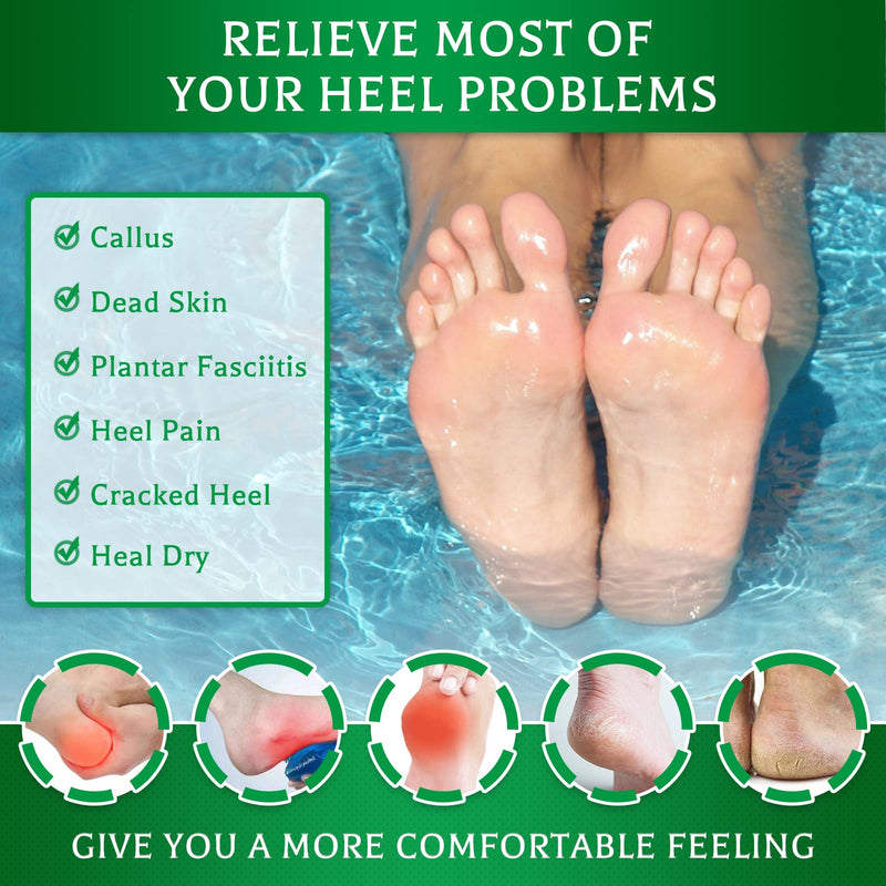 2PCS Heel Protectors, Heel Cups, Heel Sleeves Pads, Heel Cushion, Heel Support for Relieving Heel Pain Pressure from Plantar Fasciitis, Heel Bone Spur, Tendinitis, Cracked Achilles Tendonitis L Black L(5.5-9.5) - BeesActive Australia