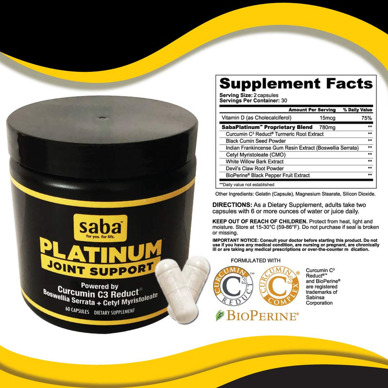 Saba Platinum Joint Support -A Superior Pain & Inflammation Fighter! - BeesActive Australia