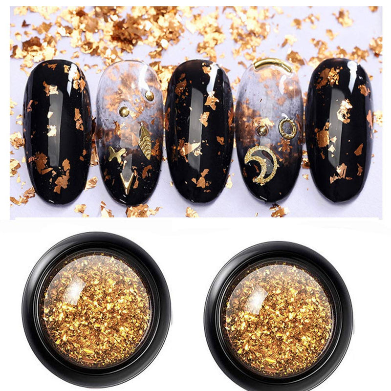 AKOAK 1 Box Gold Foil Nail Art Decorative Nail Art with Ultra-Thin, Glossy and Floral Tin-Foil DIY Nail Stickers - BeesActive Australia