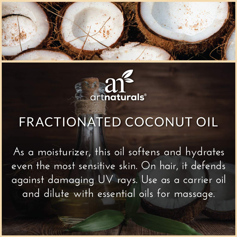 ArtNaturals 100% Natural Organic Pure Fractionated Coconut Oil Liquid for skin - 16 Oz Premium Therapeutic Grade - Coconut Massage Oil and Carrier Oil for Essential Oils Organic Coconut Oil - BeesActive Australia