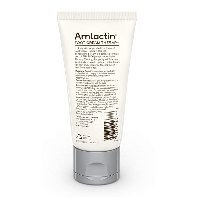 AmLactin Foot Repair Foot Cream Therapy, 3 Ounce Tube, AHA Cream unscented - BeesActive Australia