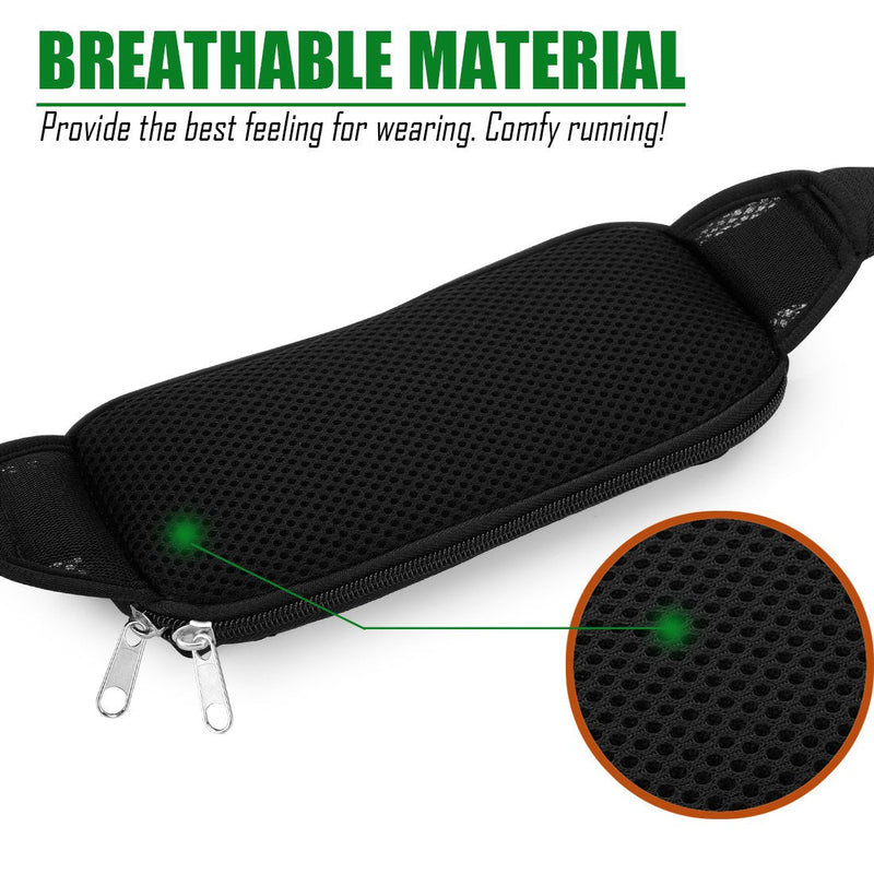 USHAKE Running Belt with Extender Belt, Bounce Free Pouch Bag, Fanny Pack Workout Belt Sports Waist Pack for Apple iPhone Samsung Note Galaxy in Running Walking Cycling-05BK - BeesActive Australia