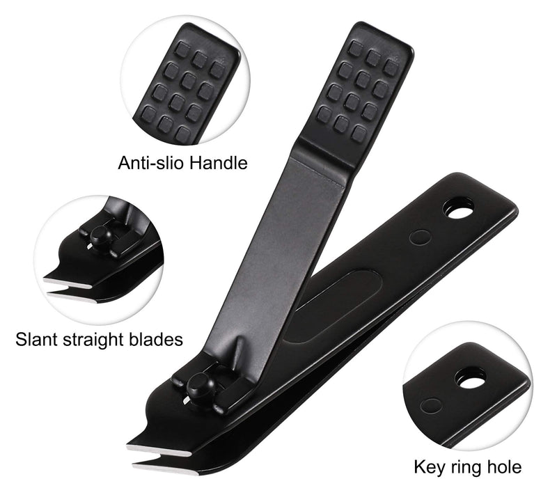 Boobeen Nail Clippers 3 Pcs Nail Clipper Set - black stainless steel nail cutter - Oblique toe nail clipper - The best nail clipper gift for Men and Women - BeesActive Australia