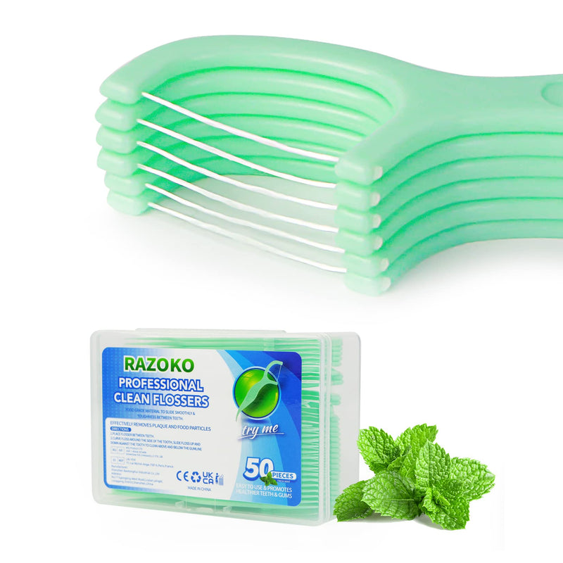 Dental Floss Picks Extra Strong Flosser Pick Toothpicks Fresh Mint 200 Count (4pack) - BeesActive Australia