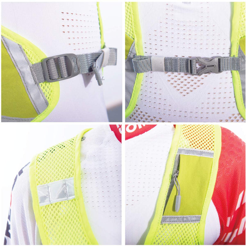 [AUSTRALIA] - TRIWONDER Reflective Running Vest Hydration Race Vest Hydration Pack Backpack Rose Red - Only Vest 