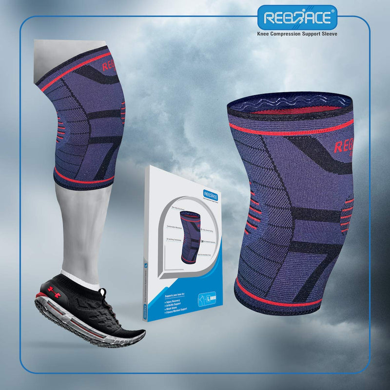 REBRACE Knee Support Compression Sleeve - Premium Recovery Brace For Men & Women (Large) L - BeesActive Australia