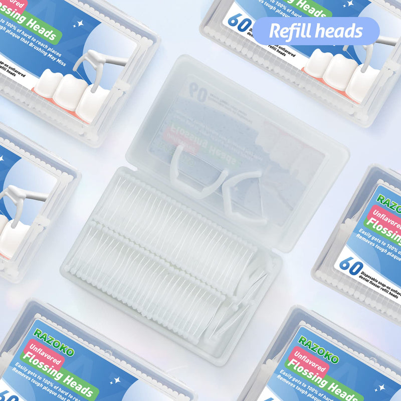 Dental Floss Picks, Clean Dental Flossers Kit (2 Handles&180 Extra Strength Refills) 2 Handles & 180 Refills - BeesActive Australia