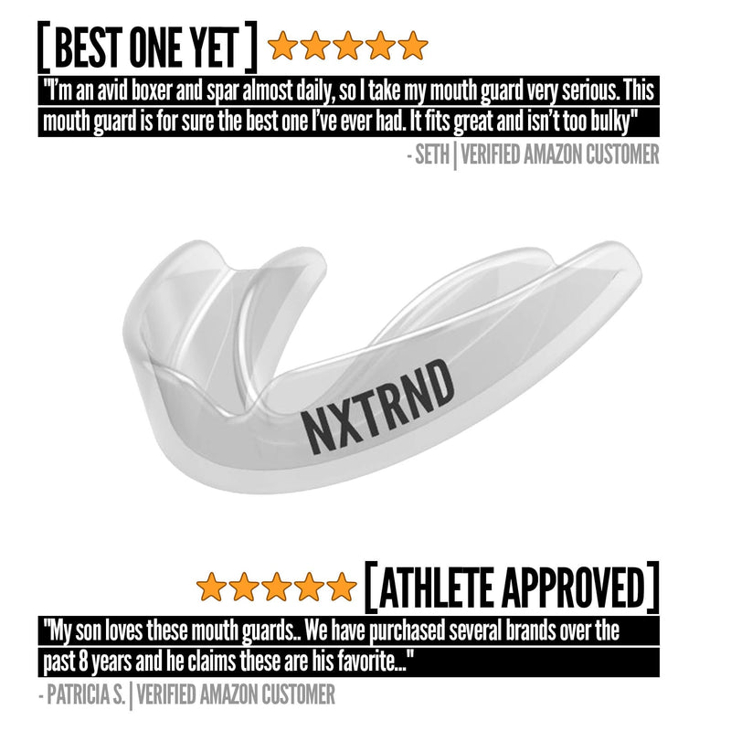 [AUSTRALIA] - 2 Pack Nxtrnd Classic Mouth Guard Sports – Thin Professional Mouthguards for Boxing, Football, MMA, Wrestling, Lacrosse, and Other Sports, Fits Adults and Youth 11+, Mouth Guard Case Included 