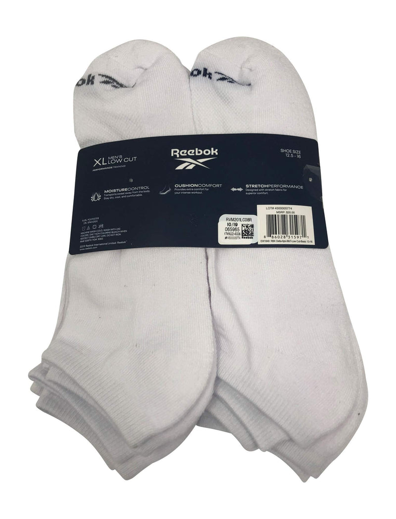 Reebok Men's Comfort Cushion No-Show Low Cut Basic Socks (12 Pack) Shoe Size: 12-16 White/Navy/Grey Xl - BeesActive Australia