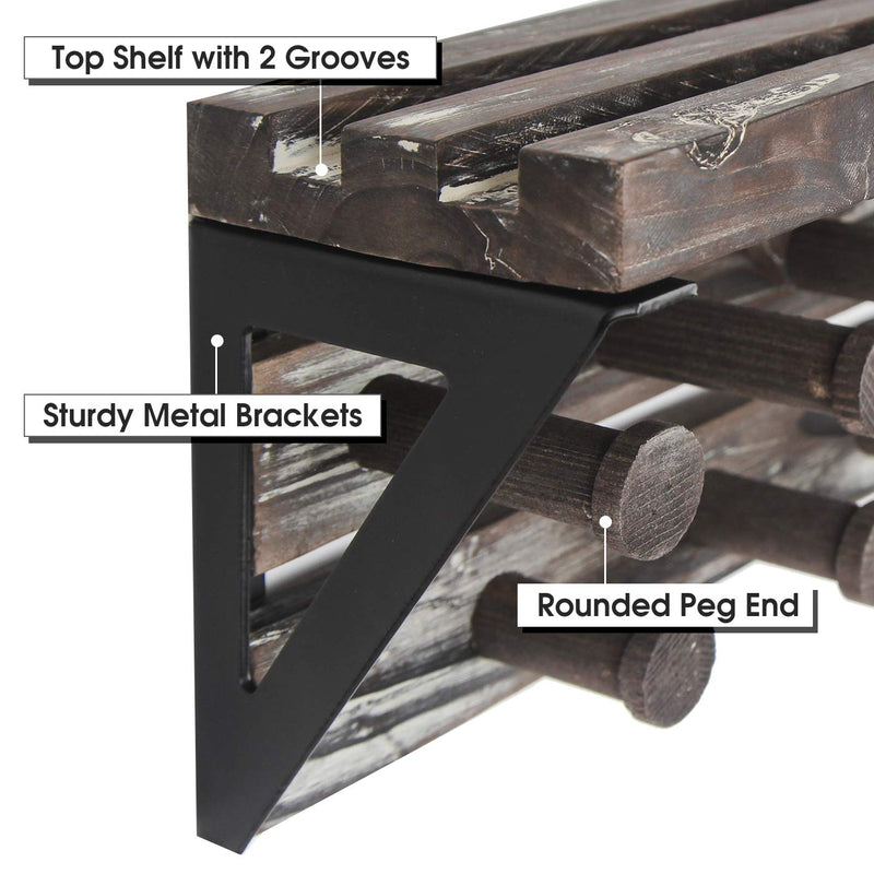 J JACKCUBE DESIGN Rustic Wood Wall Mount Display Rack -MK670A - BeesActive Australia