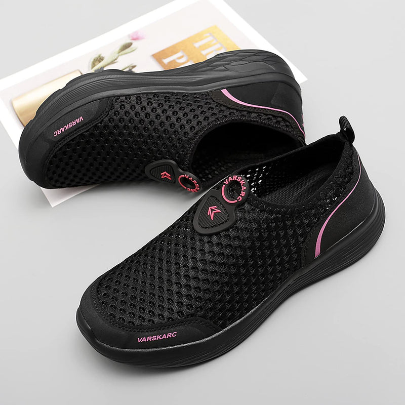VARSKARC Women's Outdoor Slip-Resistant Breathable Lightweight Sports Shoes 5 Black - BeesActive Australia