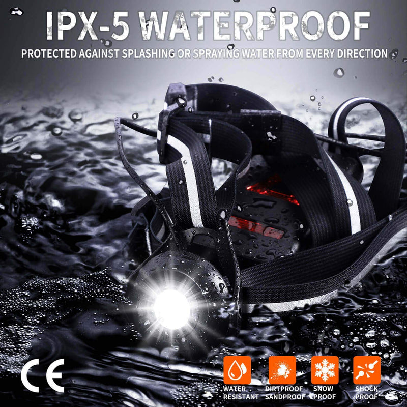 West Biking Night Running Lights, USB Rechargeable Chest Light with 90° Adjustable Beam Angle, 500 Lumens Waterproof Ultra Bright SafetyLamp with Reflective Straps for Runner black - BeesActive Australia