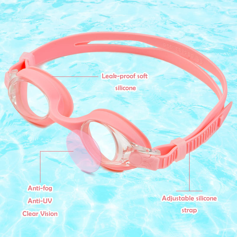 Girls Swim Caps for Kids (Age 4-8), Unicorn Waterproof Silicone Swimming Cap for Short/Long Hair with Swimming Goggles, Ear Plug and Nose Clip - BeesActive Australia