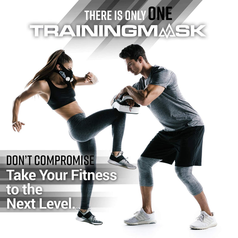 TRAININGMASK Training Mask 2.0 - for Endurance - Increase Your Sports Performance, Endurance, Weight Lifting, Workout, Running Altitude Mask, Fitness Running, Manufactured in USA Black Medium - BeesActive Australia