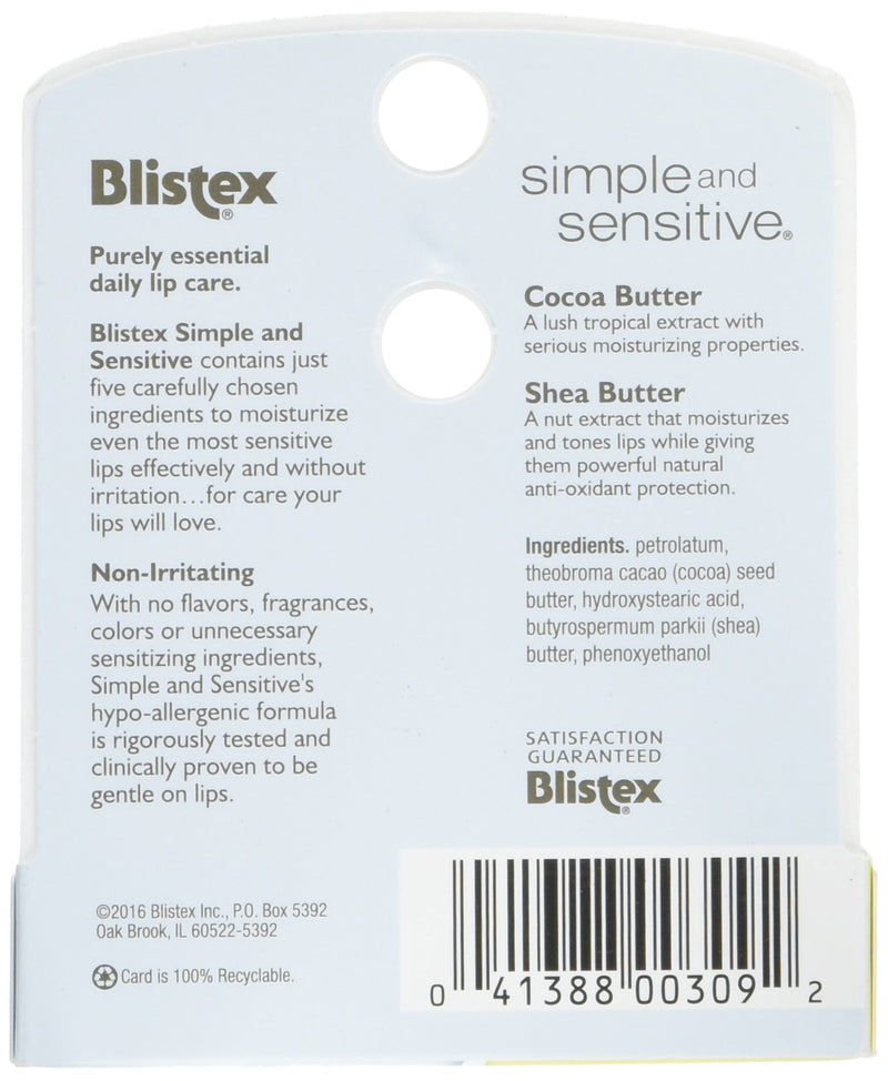 Blistex Simple and Sensitive Lip Moisturizer 0.15 oz (Pack of 2) - BeesActive Australia