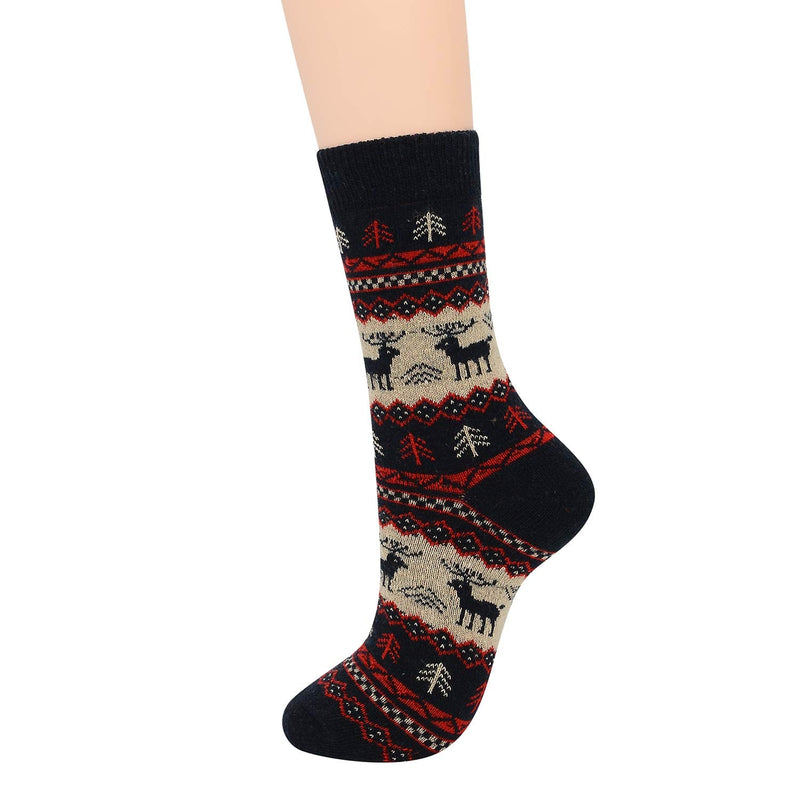Zando Wool Socks for Men Fall Winter Socks, Christmas Socks, Men Dress Sock, Cozy Warm Socks, Athletic Hiking Thick Sock One Size A Deer - BeesActive Australia